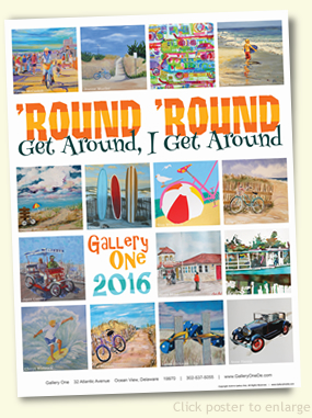 Round, Round, Get Around - 2016 Summer Poster by Gallery One, Ocean View, DE