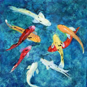 Koi Fish - Original Watercolor by Ocean City Artist Rina Thaler